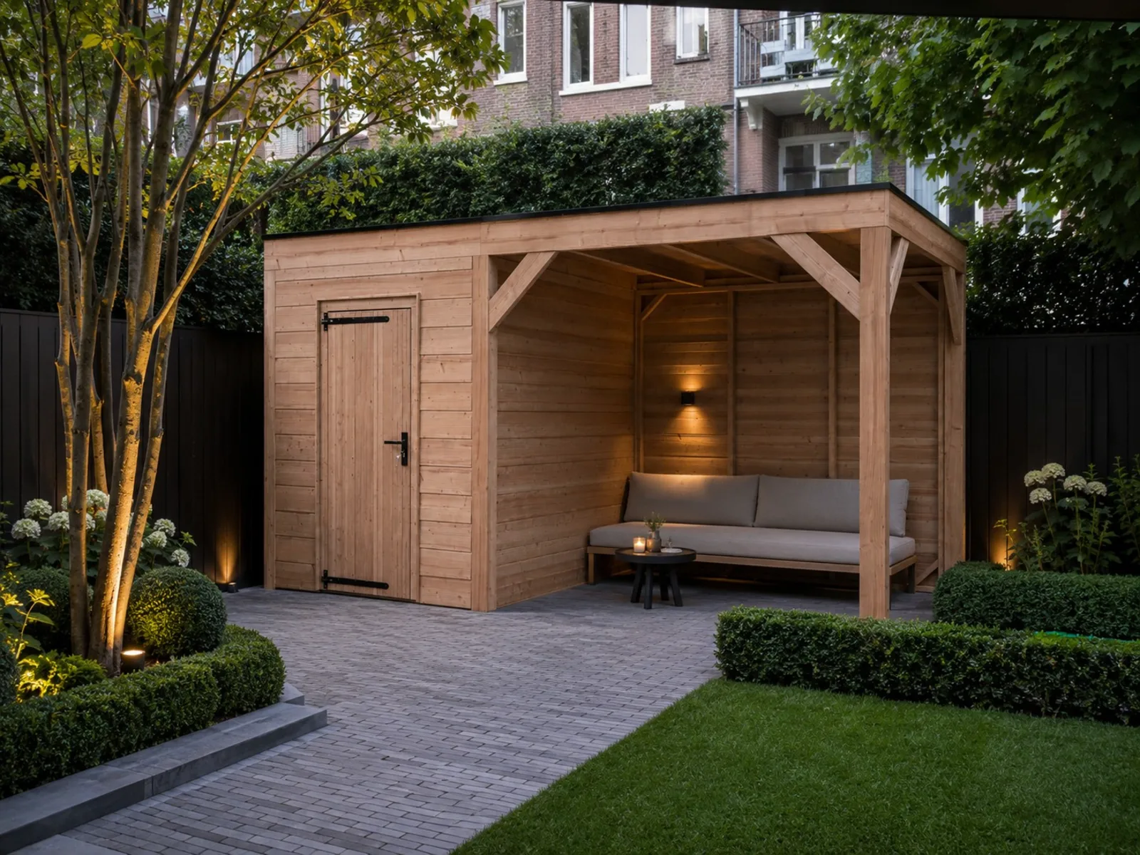 De Kleine met Veranda in naturel Douglas hout